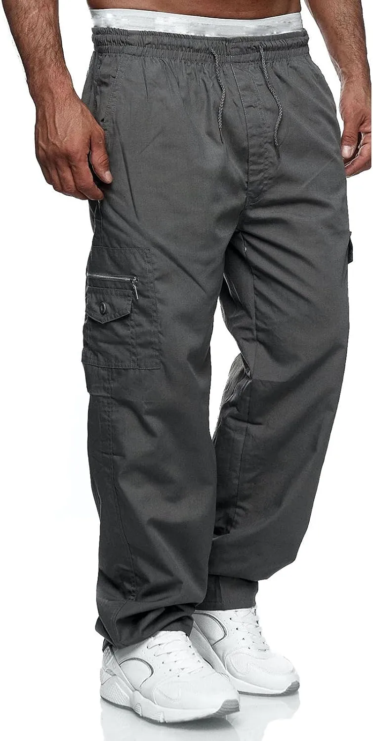 Cargo Sweatpants for Men Big and Tall Men's Casual Cargo Pants Loose Fit Jogger Sweatpants Tactical Work Pants Multi