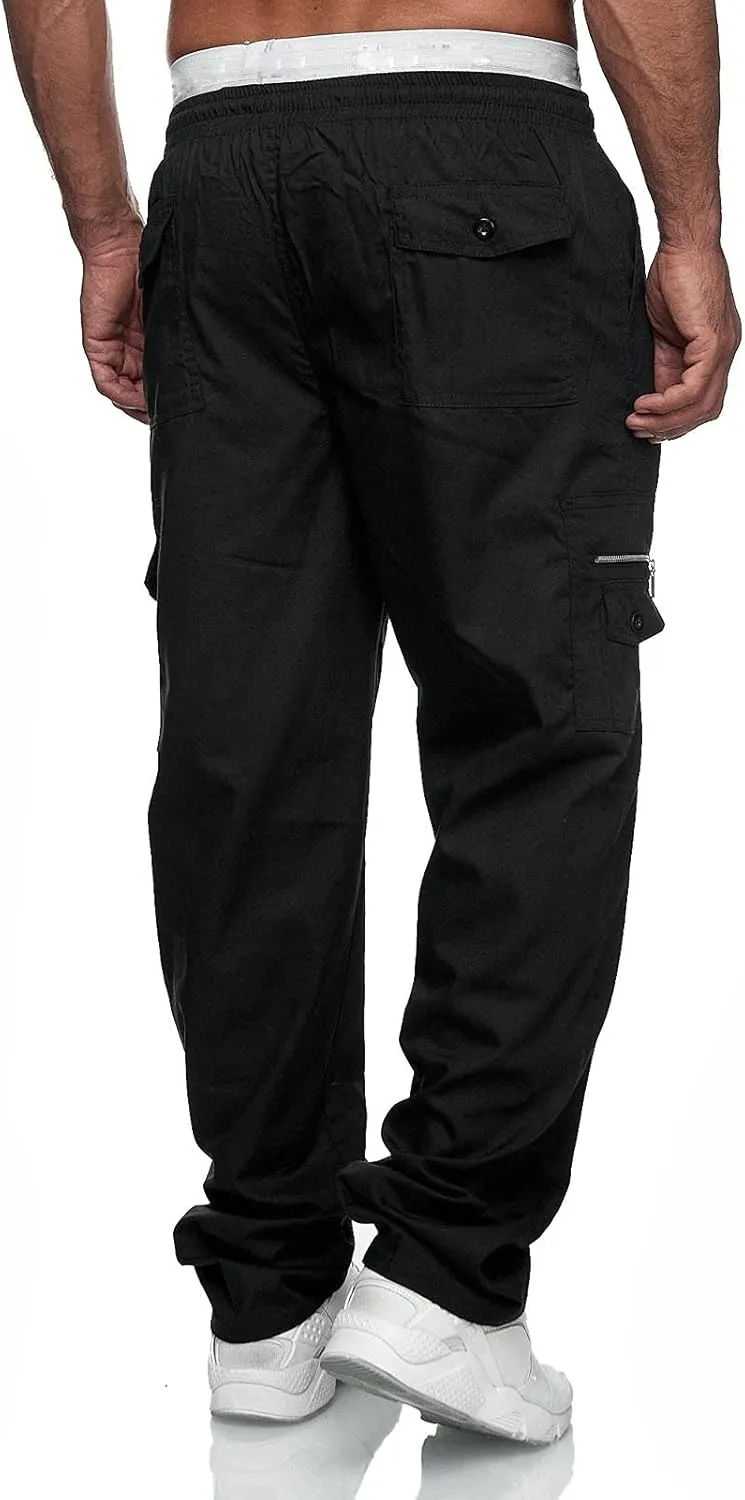 Cargo Sweatpants for Men Big and Tall Men's Casual Cargo Pants Loose Fit Jogger Sweatpants Tactical Work Pants Multi