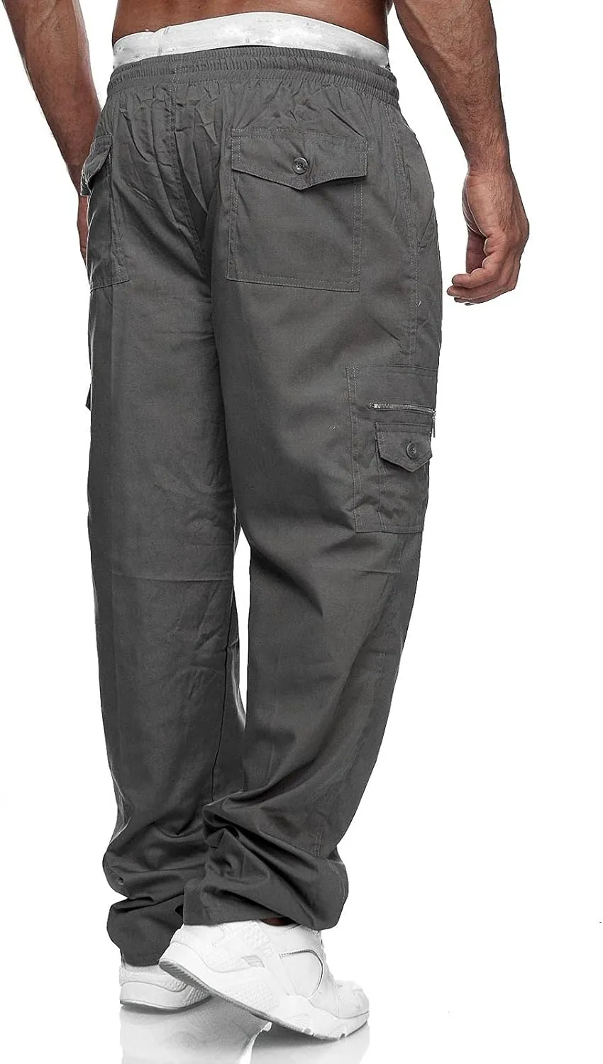 Cargo Sweatpants for Men Big and Tall Men's Casual Cargo Pants Loose Fit Jogger Sweatpants Tactical Work Pants Multi