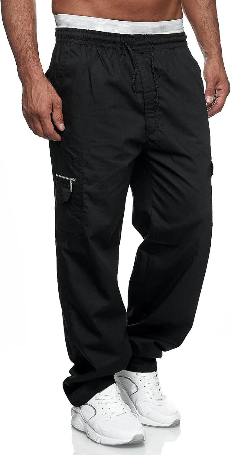 Cargo Sweatpants for Men Big and Tall Men's Casual Cargo Pants Loose Fit Jogger Sweatpants Tactical Work Pants Multi