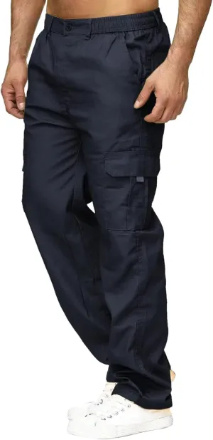 Cargo Sweatpants for Men Fleece Cargo Sweatpants Stretch Elastic Waist Athletic Workout Jogger Drawstring Sport Pants