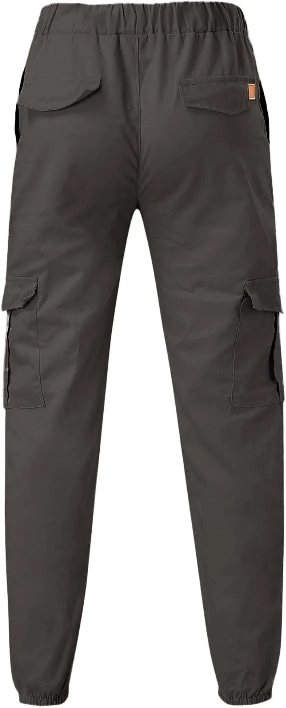 Cargo Sweatpants for Men Hiking Pants Sweatpants Men Men's Sweatpants Overalls Drawstring Multi Pocket Hiking Cotton