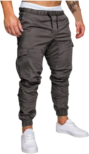 Cargo Sweatpants for Men Hiking Pants Sweatpants Men Men's Sweatpants Overalls Drawstring Multi Pocket Hiking Cotton