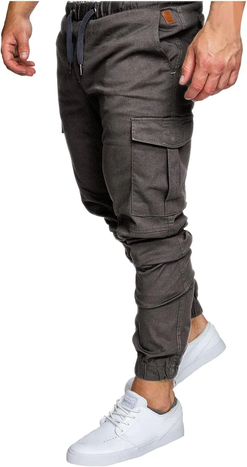 Cargo Sweatpants for Men Hiking Pants Sweatpants Men Men's Sweatpants Overalls Drawstring Multi Pocket Hiking Cotton