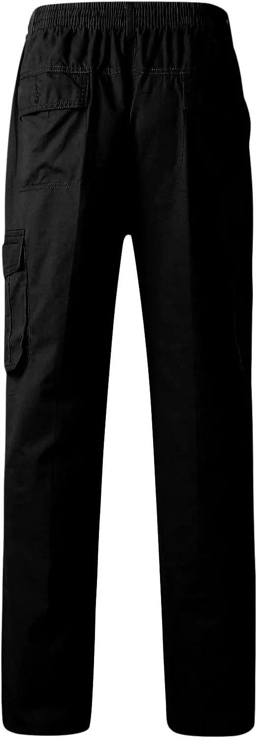 Cargo Sweatpants for Men Men's Drawstring Waist Zipper Hem Corduroy Cargo Pants with Pockets Men's Casual Drawstring