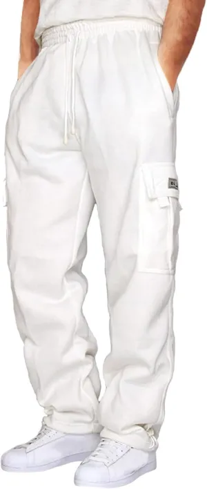 Cargo Sweatpants for Men Relaxed Fit Athletic Gym Camping Travel Sweatpants Joggers Pants Sweat Pants with Pockets