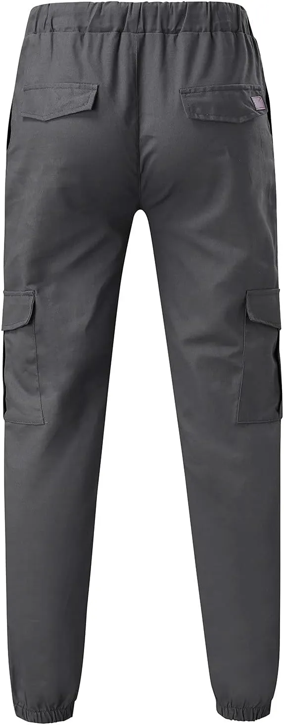 Cargo Trousers for Men Pants Men's Elastic Waist Drawstring Jogger Hiking Streetwear Cargo Pants with Pockets Men's