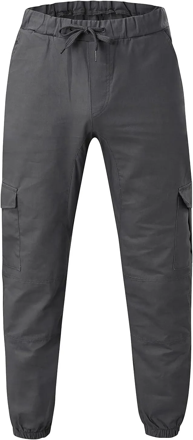 Cargo Trousers for Men Pants Men's Elastic Waist Drawstring Jogger Hiking Streetwear Cargo Pants with Pockets Men's