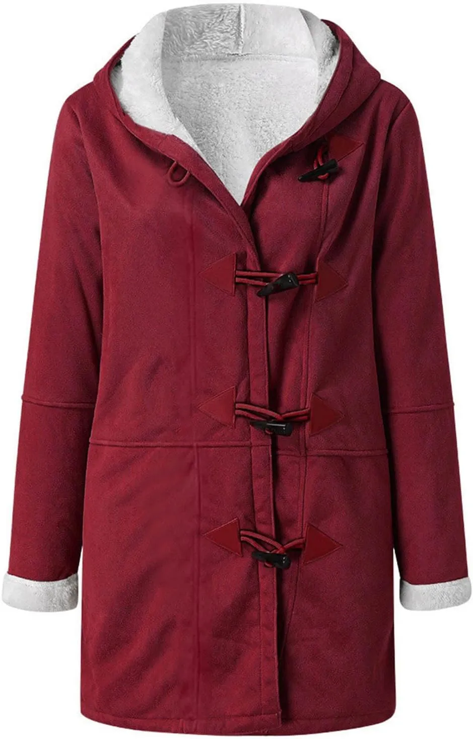 Cbcbtwo Women Fuzzy Fleece Hoodie Jackets Plus Size Full Zip Up Sherpa Lined Outerwear Faux Suede Winter Thicken Parka Jacket