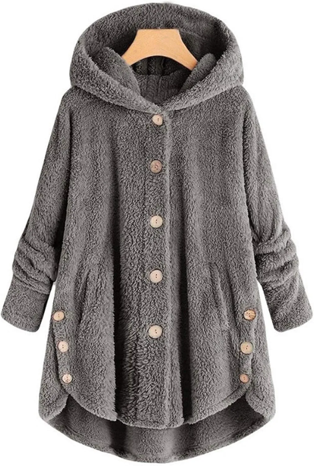 Ceboyel Womens Fuzzy Fleece Jackets Sherpa Winter Coats Cardigan Button Down Teddy Coat Hoodie Trendy Warm Loungewear 2023