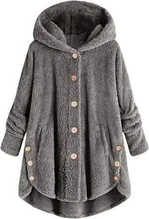 Ceboyel Womens Fuzzy Fleece Jackets Sherpa Winter Coats Cardigan Button Down Teddy Coat Hoodie Trendy Warm Loungewear 2023