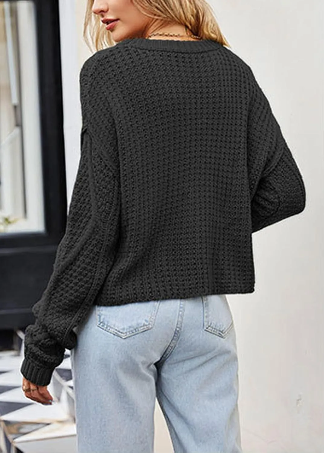 CHARTOU Women Casual Twist Cable Knit Sweater Pullover Top Long Sleeve Knitted Jersey Jumper Knitwear