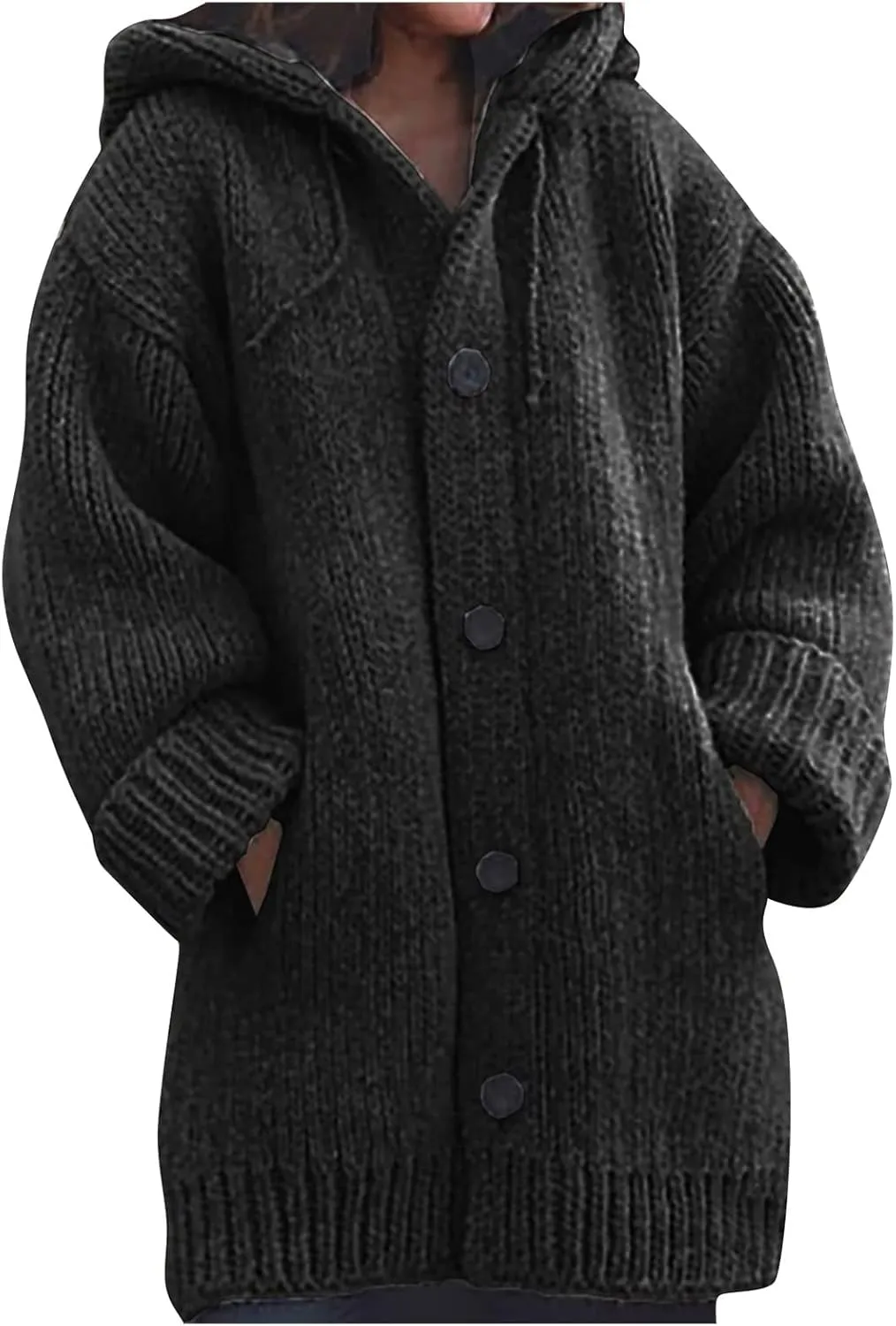 ChicCrate Womens Sweaters Open Front Cardigan Button Down Long Sleeve Shirt Cable Knit Chunky Tops Warm Winter Coats Outwears