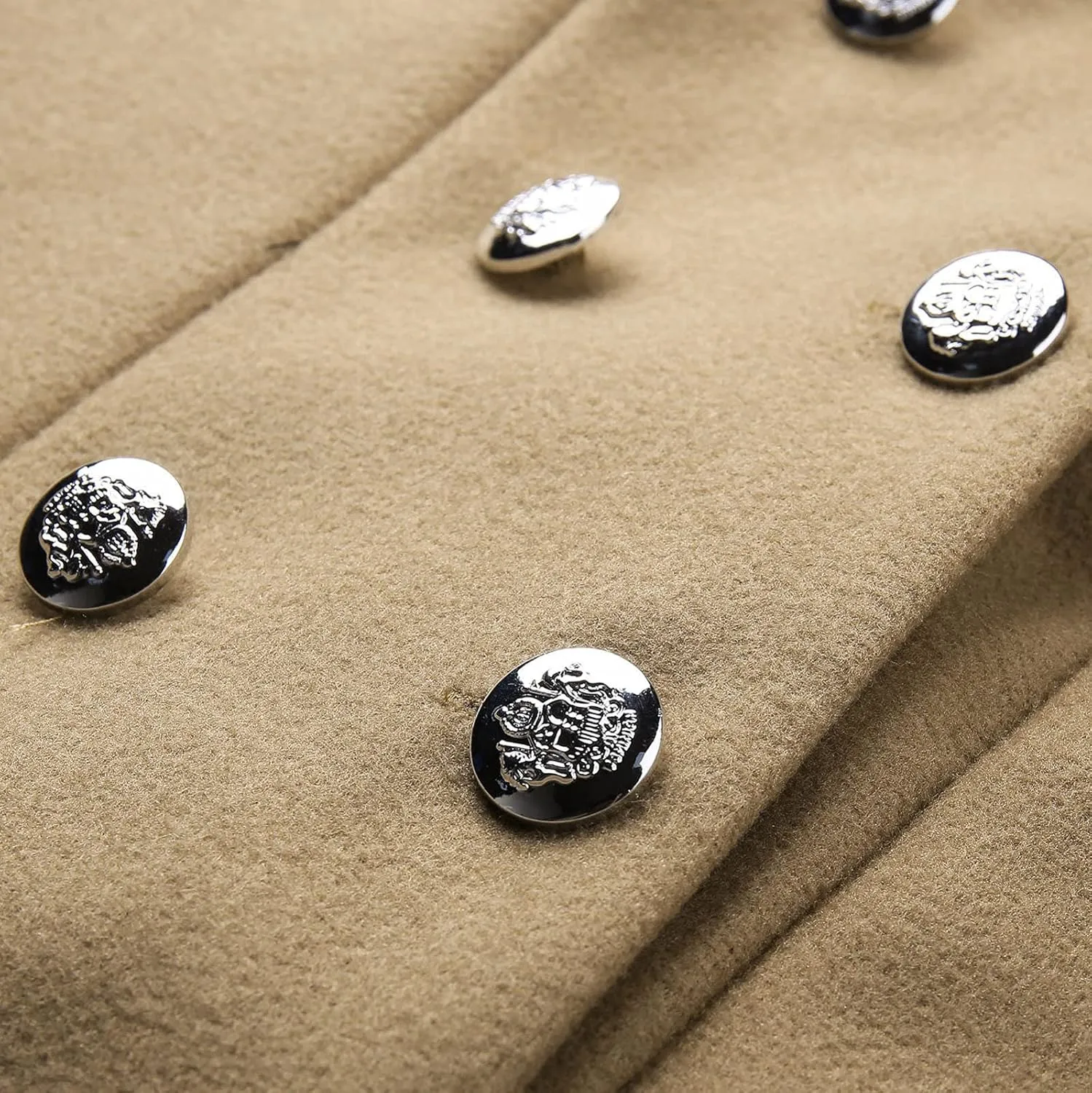 cooki Trench Coat for Women 2023 Women Winter Coats, Women's Long Sleeve Slim Fit Warm Wool Blend Pea Coat Button Overcoat