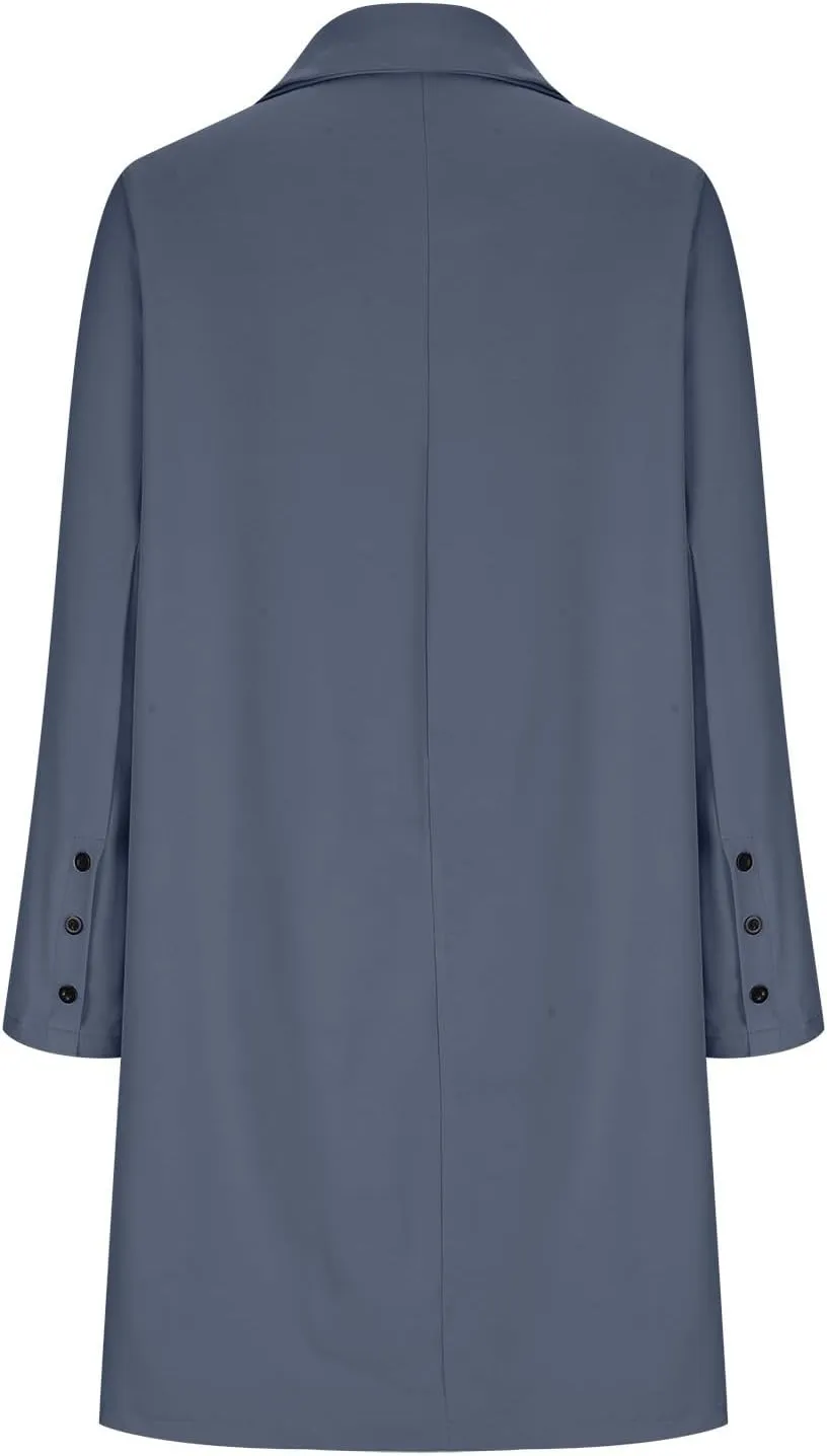 cooki Trench Coat Women 2024 Casual Winter Coats Lapel Cardigan Pea Coats Warm Overcoats Fall Long Blazer Jackets