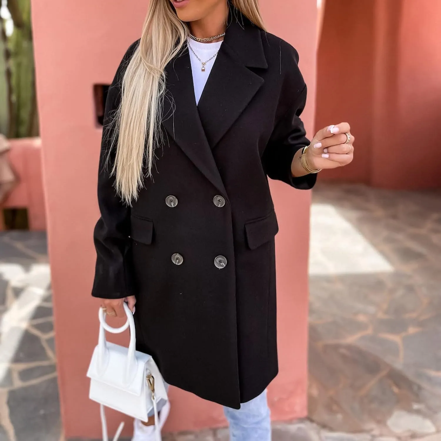 cooki Winter Coats for Women 2023 Trendy Wool Coat Women Double Breasted Trench Coat Women Plus Size Jacket for Women Casual