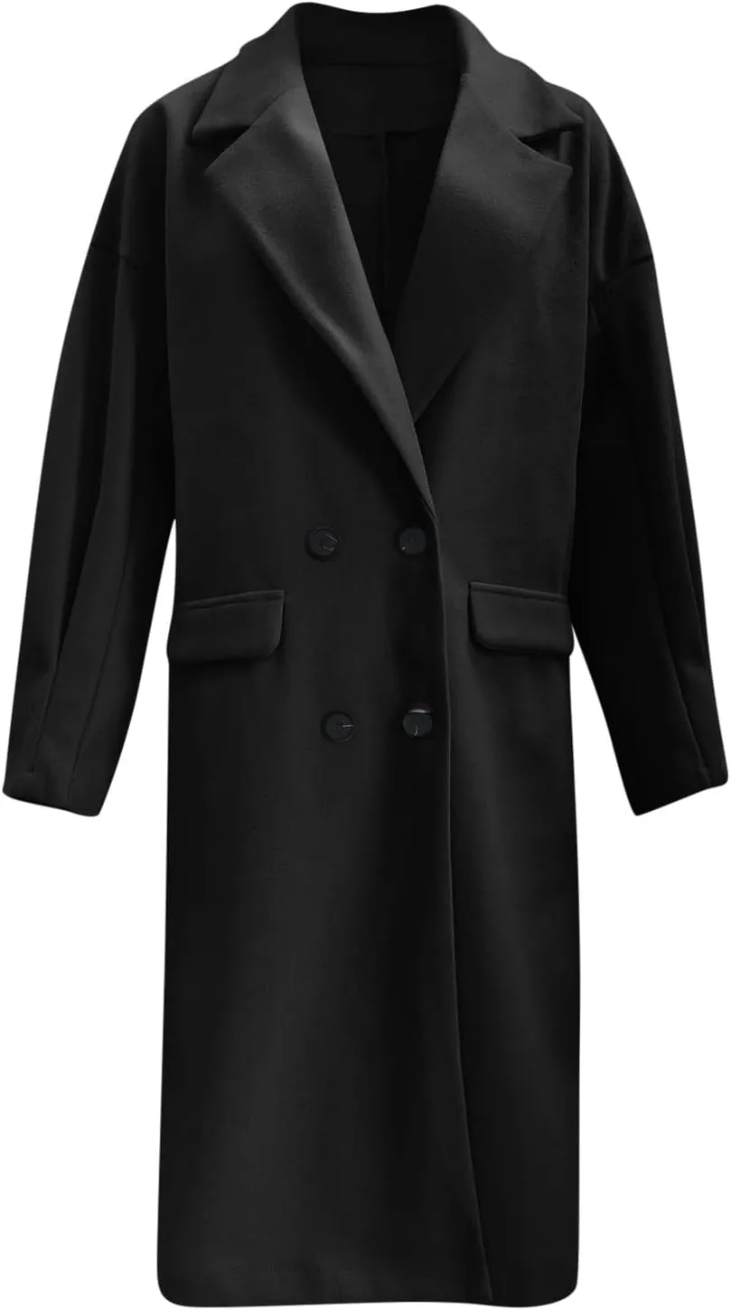 cooki Winter Coats for Women 2023 Trendy Wool Coat Women Double Breasted Trench Coat Women Plus Size Jacket for Women Casual
