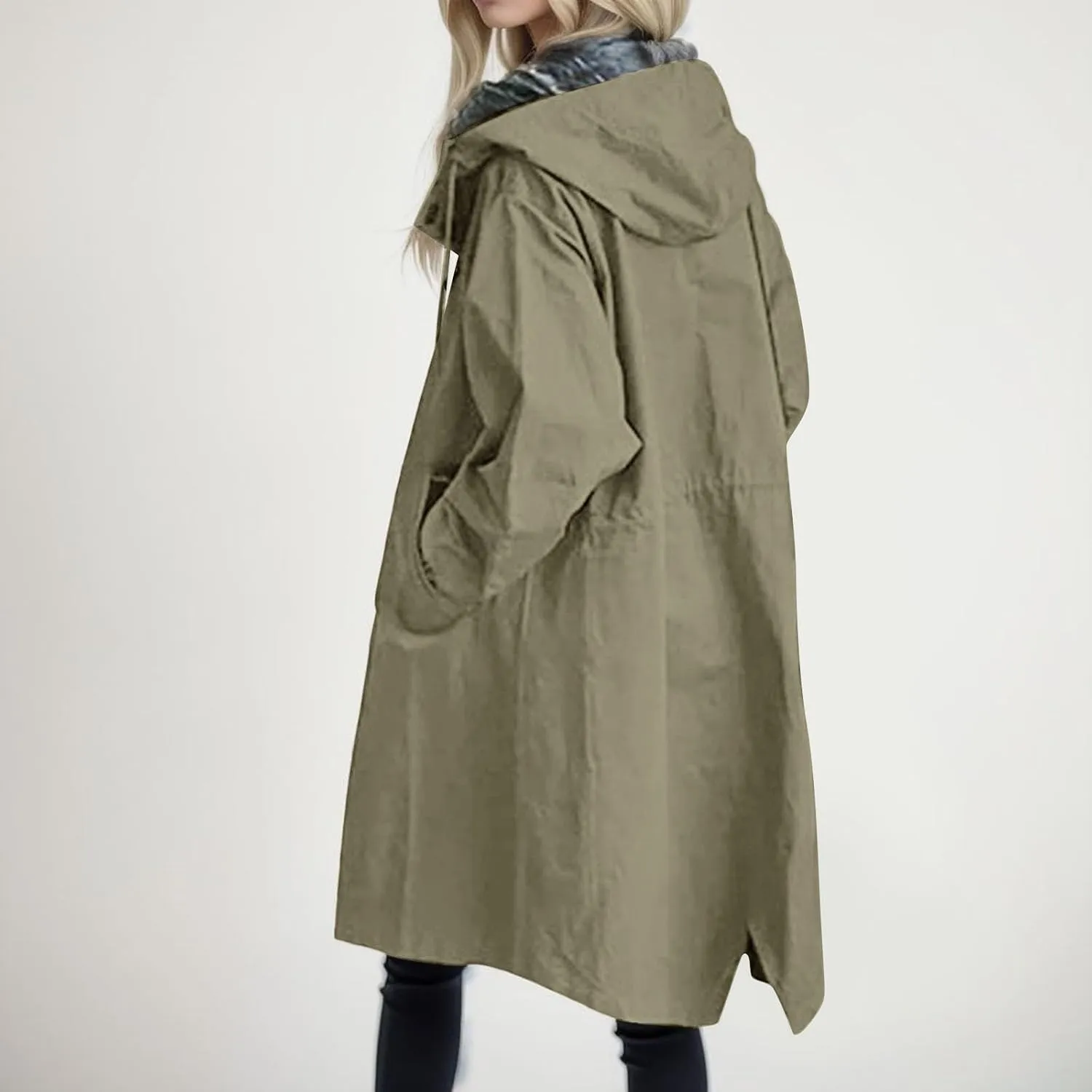 cooki Winter Coats for Women 2023 Trendy Wool Coat Women Winter Fleece Jackets Long Trench Coats Lapel Button Down Peacoat