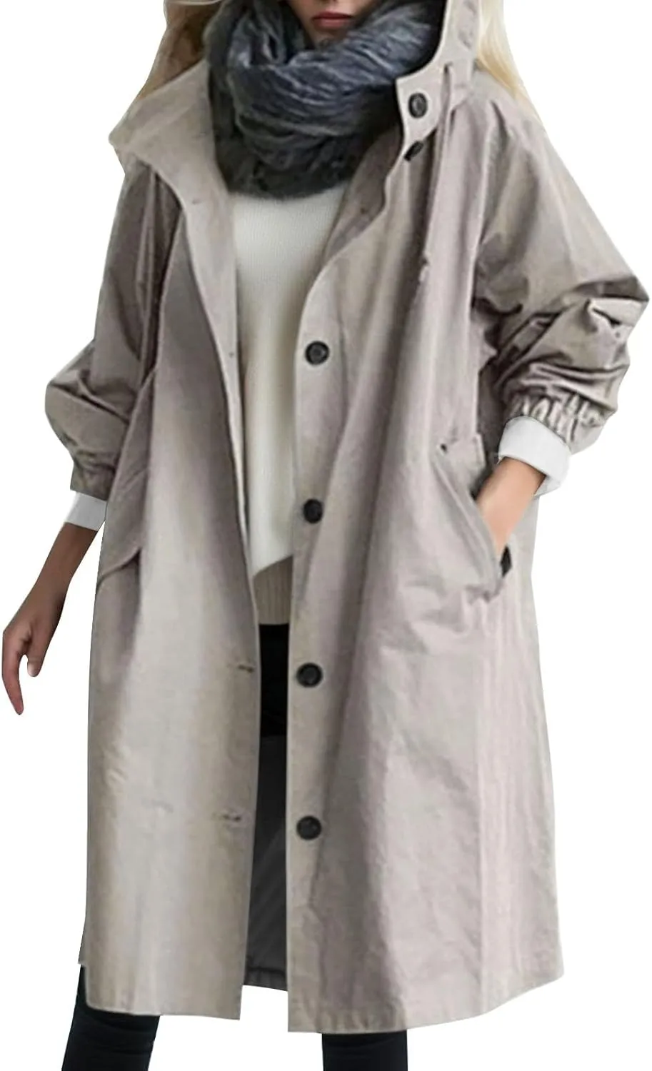 cooki Winter Coats for Women 2023 Trendy Wool Coat Women Winter Fleece Jackets Long Trench Coats Lapel Button Down Peacoat