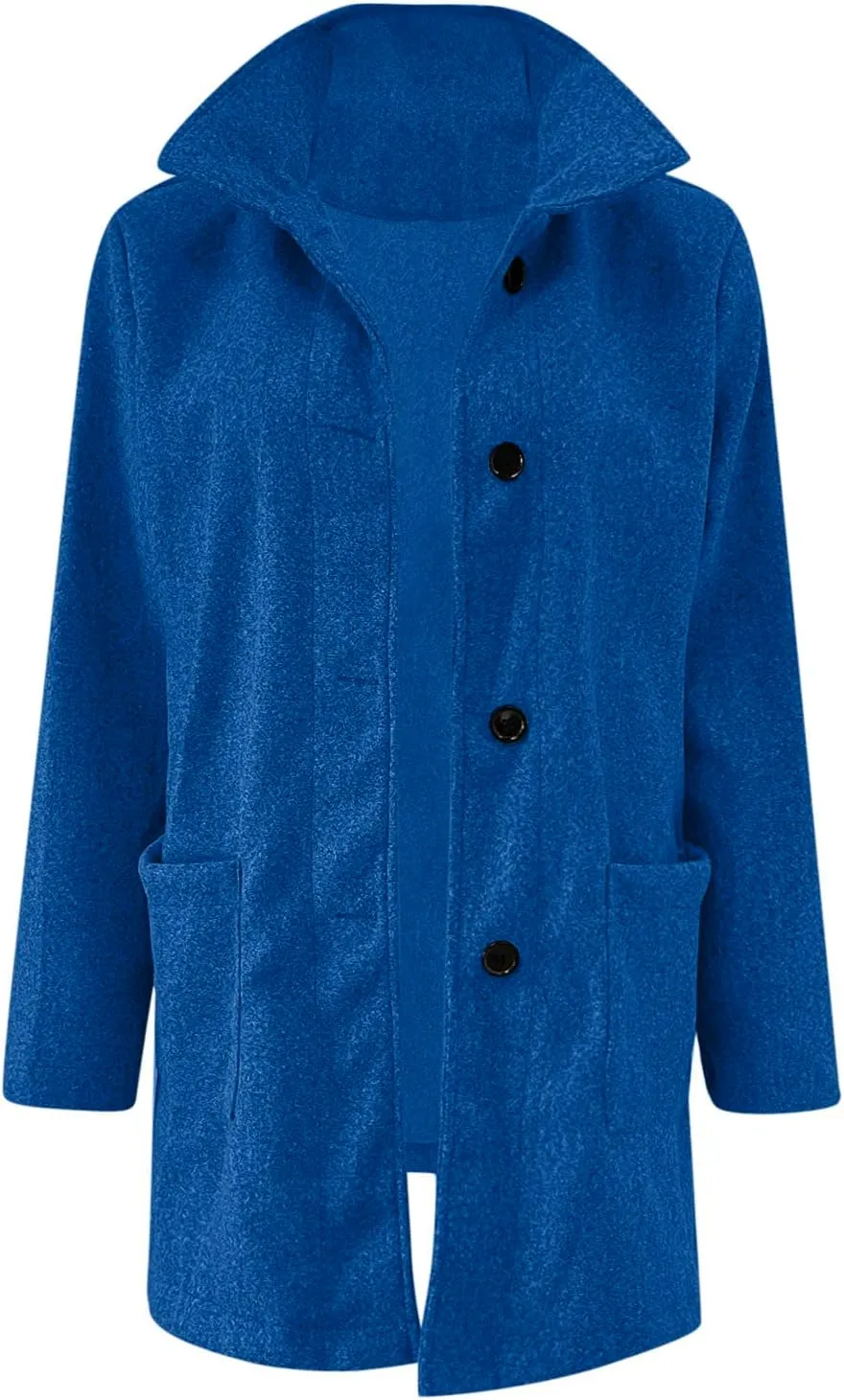 cooki Winter Coats for Women Stand Collar Single Breasted Wool Blend Long Pea Coats Casual Trench Coats Blazer Jackets