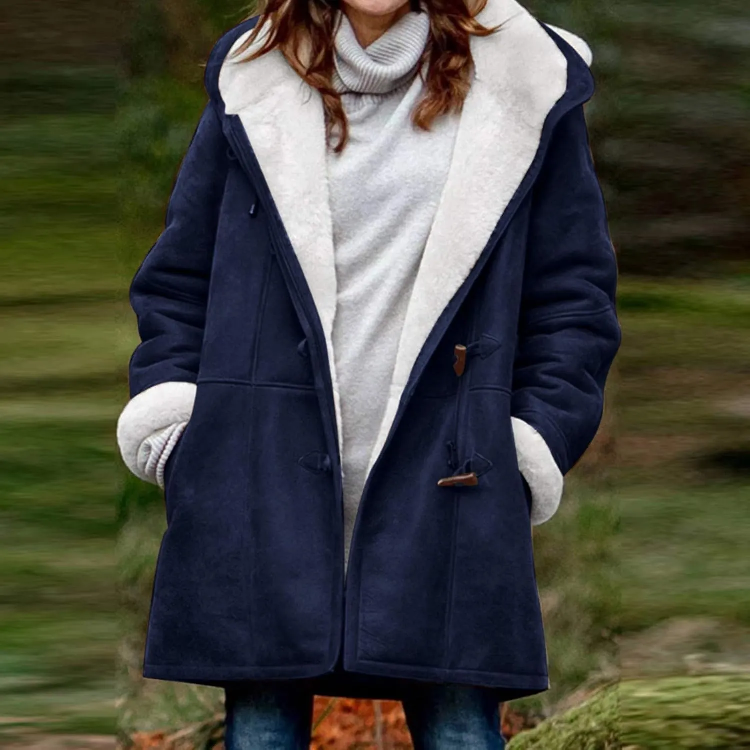 cooki Womens Coats Winter Fleece Lined Coats Sherpa Jackets Fuzzy Fleece Coats Oversized Long Thicken Vintage Warm Outerwear