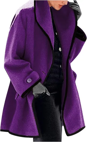 cooki Womens Coats Winter Windbreak Long Slim Wool Blend Trench Coats Warm Pea Coat With Belt Long Jackets Breasted Coats