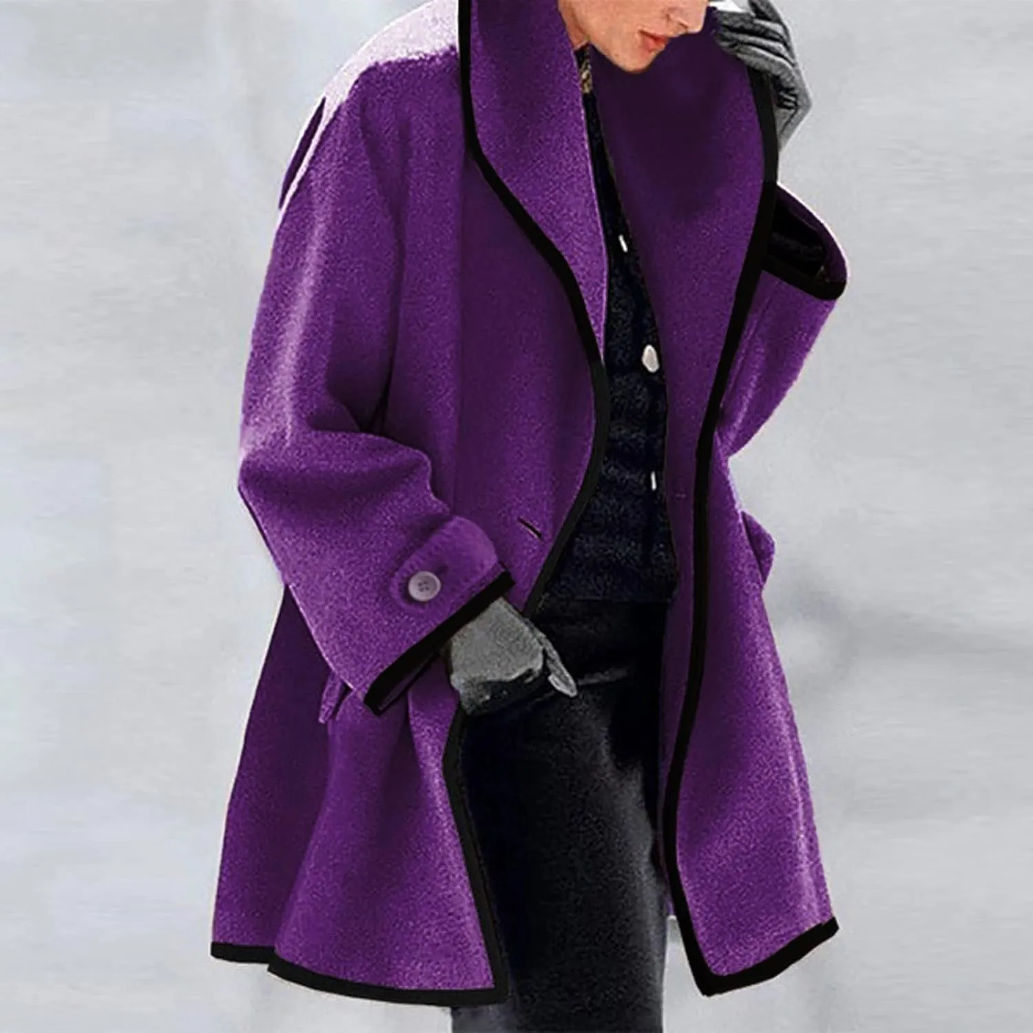 cooki Womens Coats Winter Windbreak Long Slim Wool Blend Trench Coats Warm Pea Coat With Belt Long Jackets Breasted Coats