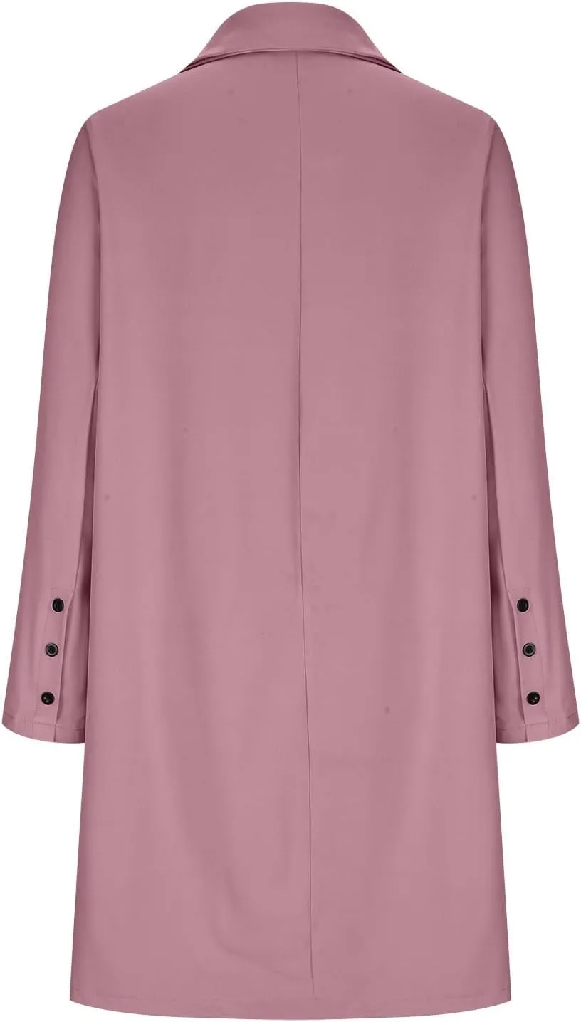 cooki Womens Coats Winter Wool Blend Trench Coats Lapel Pea Coat Plus Size Long Jackets With Pocket Double Breasted Peacoats