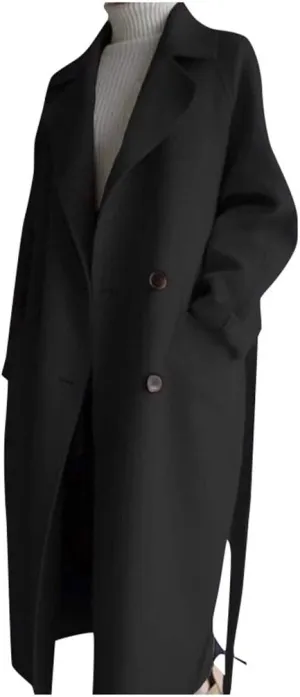 cooki Womens Coats Wool Blend Coat Women Jacket, Winter Jackets for Women 2023 Wool Trench Coats for Women Winter Fall Fashion Notch Collar Pea Coats Long Jackets Coats