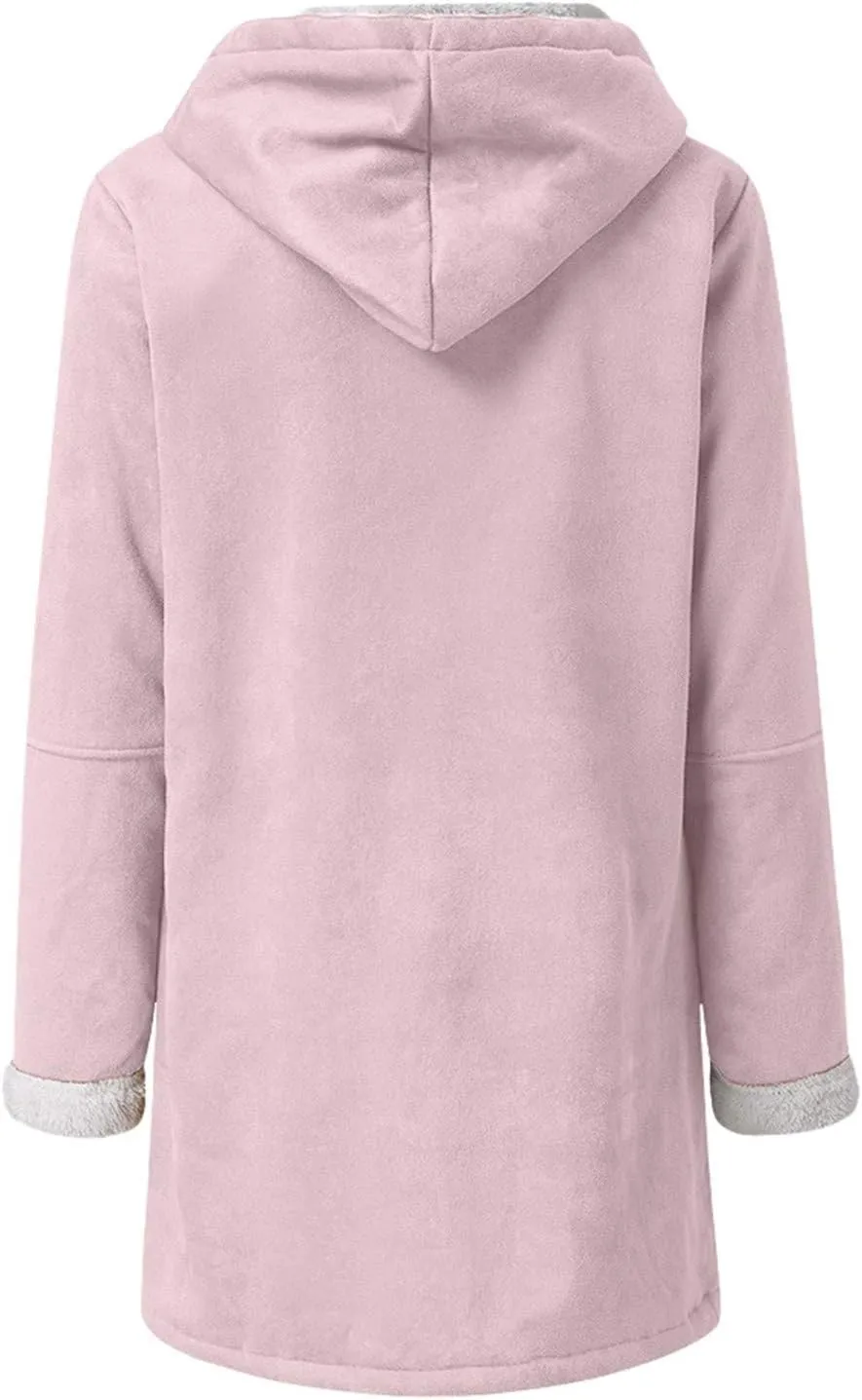 cooki womens winter coats Fleece Lined Coats Sherpa Jackets Fuzzy Fleece Coats Oversized Long Thicken Vintage Warm Outerwear