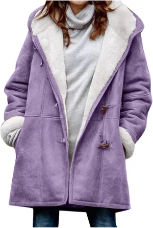 cooki womens winter coats Fleece Lined Coats Sherpa Jackets Fuzzy Fleece Coats Oversized Long Thicken Vintage Warm Outerwear