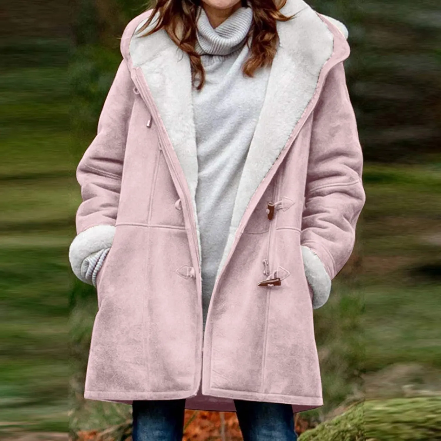 cooki womens winter coats Fleece Lined Coats Sherpa Jackets Fuzzy Fleece Coats Oversized Long Thicken Vintage Warm Outerwear