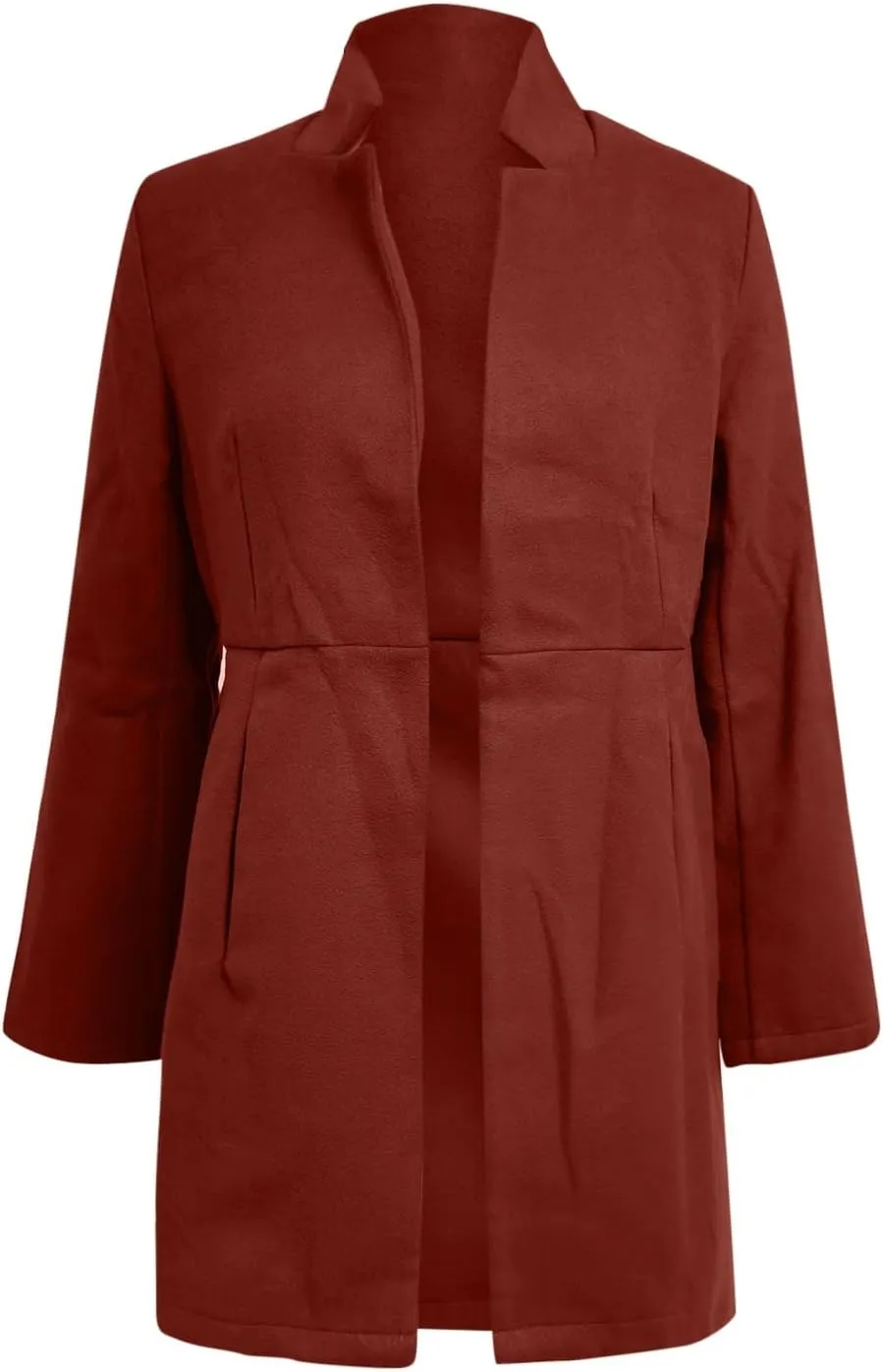 cooki Wool Blend Blazer Jackets for Women Single Breasted Blazer Women Winter Fleece Lined Soft Long Jackets Woolen Jackets