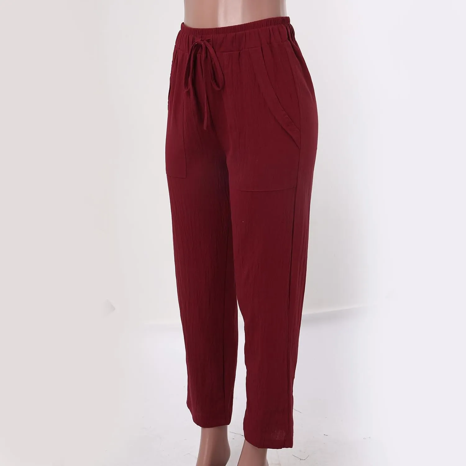 Cropped Pants for Women Plus Size Summer 2024 Trendy Casual Tapered Pants Comfy Straight Leg Trousers Yoga Beach Work Pant
