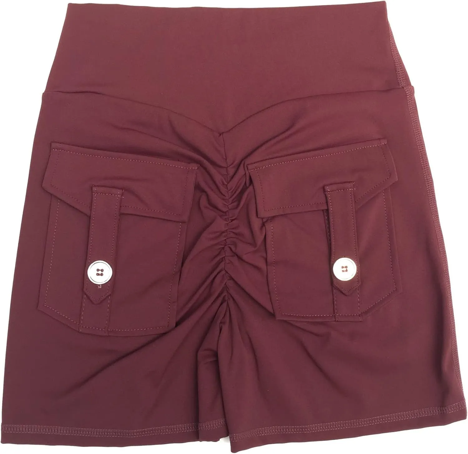 Danysu Women Pocket Shorts Cross High Waist Scrunch Butt Booty Workout Lifting Athletic Gym Bottoms