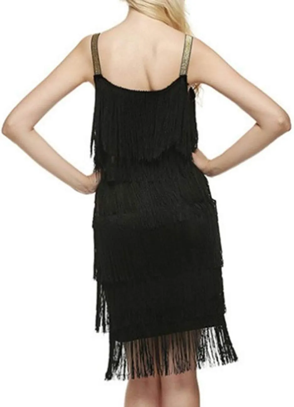 ECDAHICC Womens Dresses Flapper Dresses 20s Gatsby with All-Over Fringe Mini Dresses