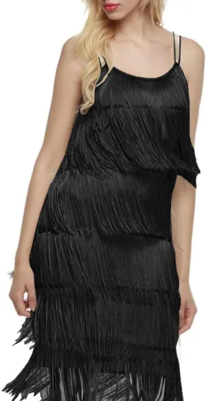 ECDAHICC Womens Dresses Flapper Dresses 20s Gatsby with All-Over Fringe Mini Dresses