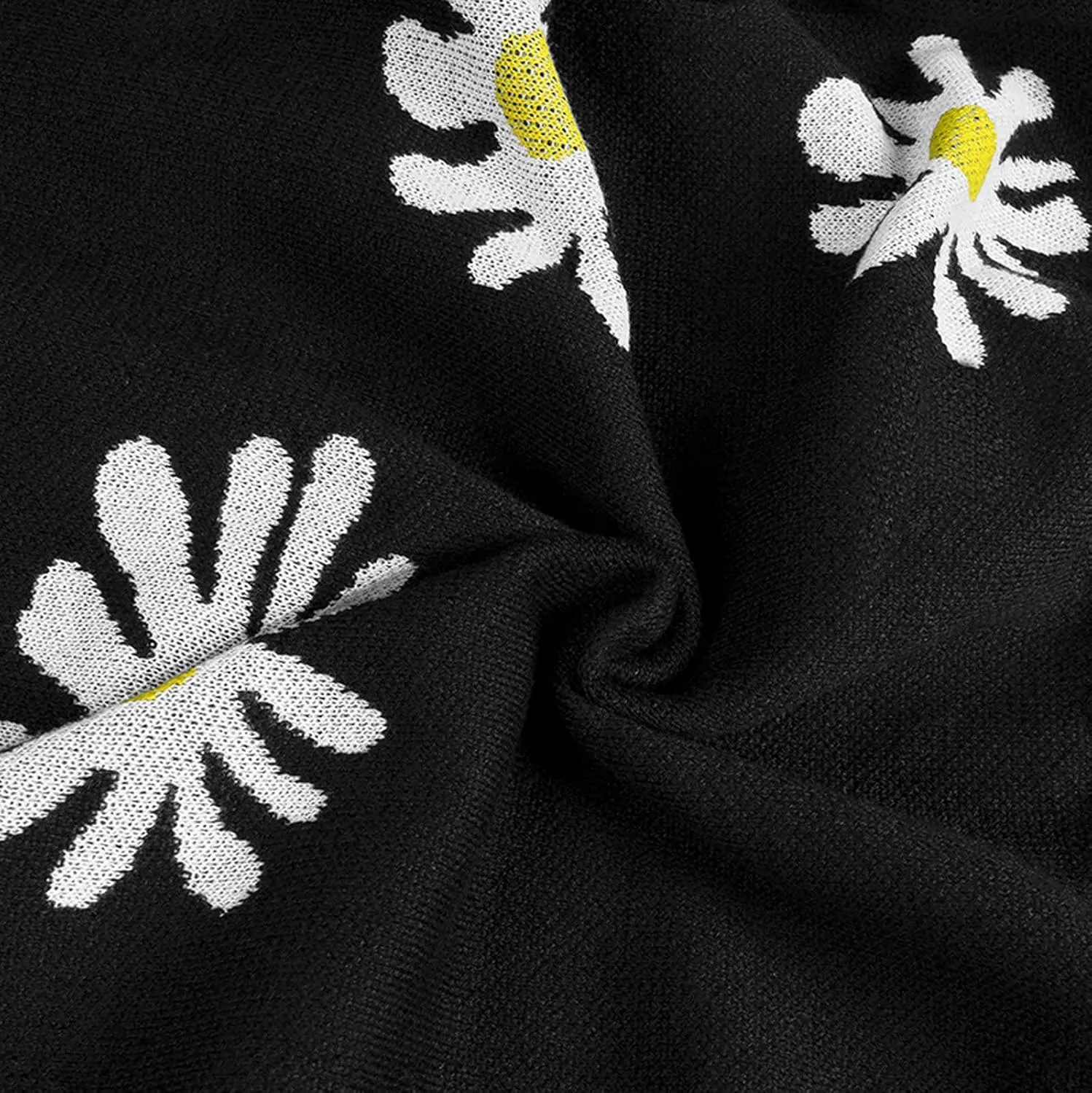 Fall Cardigan Sweaters for Women 2022,Open Front Button Down Cardigans Lantern Sleeve Daisy Graphic Sweater Outwear