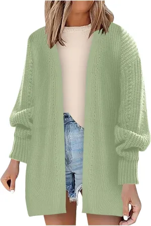 Fall Sweaters V Neck Solid Color Oversized Cardigans for Women Soft Baggy Fall Chunky Knit Cardigans Dressy Casual