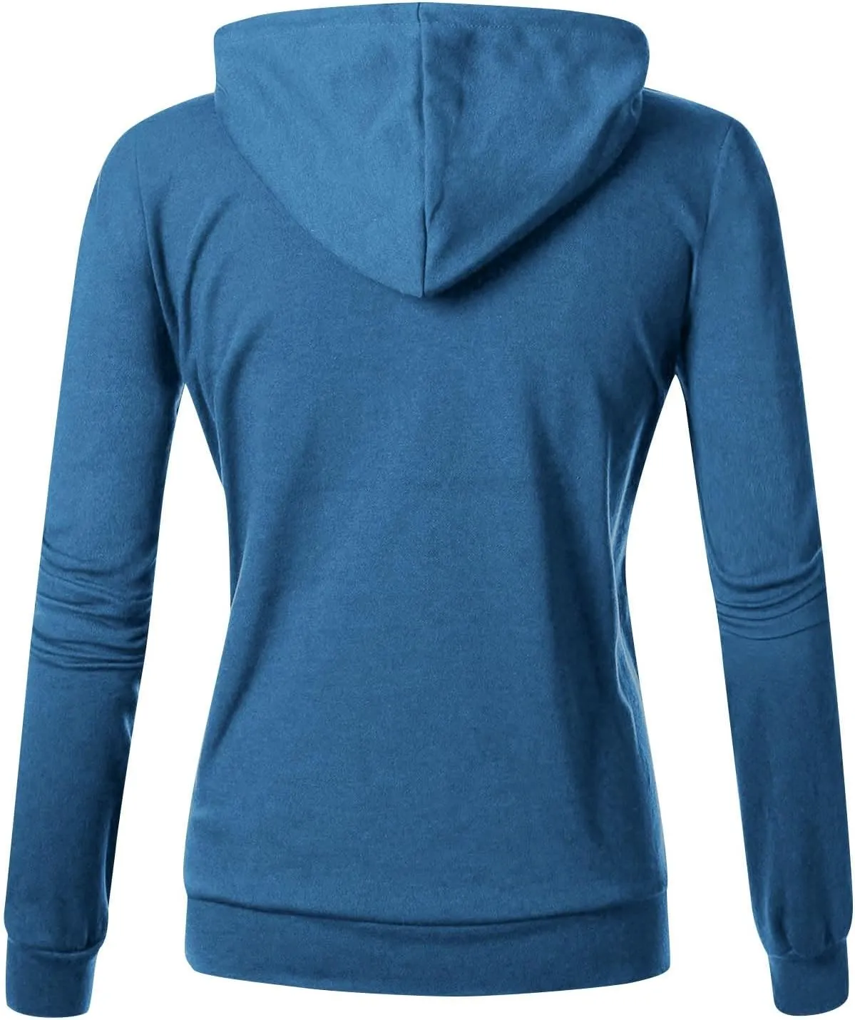 Fall Winter Hooded Jacket for Women Casual Long Sleeve Drawstring Coats with Pocket Trendy Zipper Thumb Hole Jacket