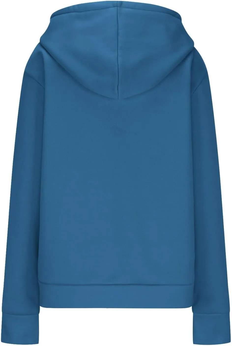 Fall Winter Hooded Jacket for Women Casual Long Sleeve Drawstring Coats with Pocket Trendy Zipper Thumb Hole Jacket