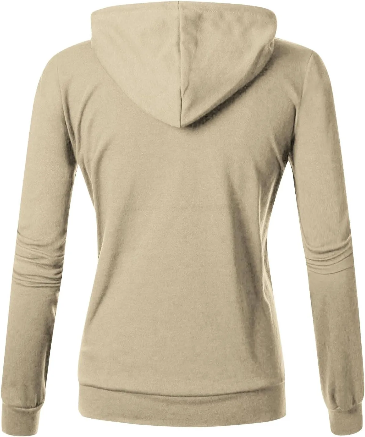 Fall Winter Hooded Jacket for Women Casual Long Sleeve Drawstring Coats with Pocket Trendy Zipper Thumb Hole Jacket