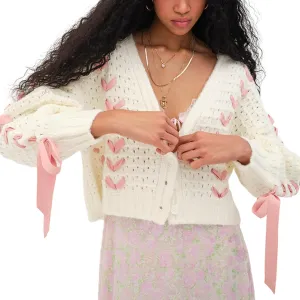 Faretumiya Womens Spring Autumn Knit Sweater Long Sleeve Drawstring Loose Pullover Knitwear