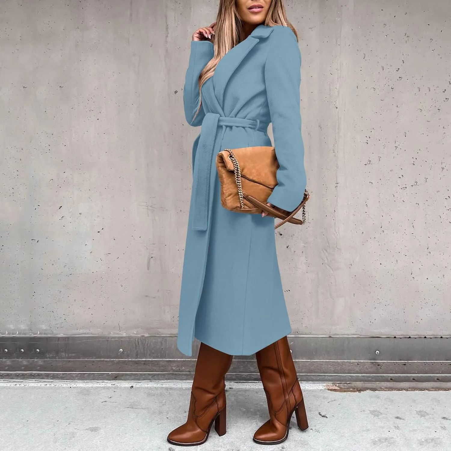 Fashion Trench Coat for Women 2025 Long Overcoat Work Casual Blazer Woolen Coats Fall Winter Cardigan Jackets