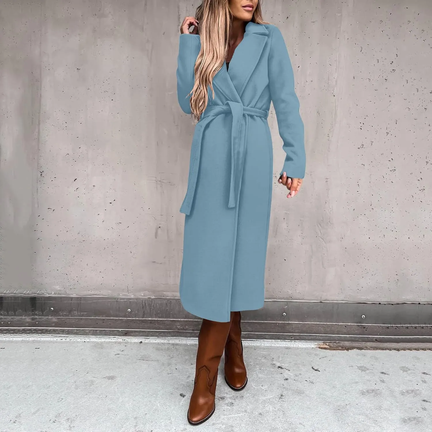 Fashion Trench Coat for Women 2025 Long Overcoat Work Casual Blazer Woolen Coats Fall Winter Cardigan Jackets