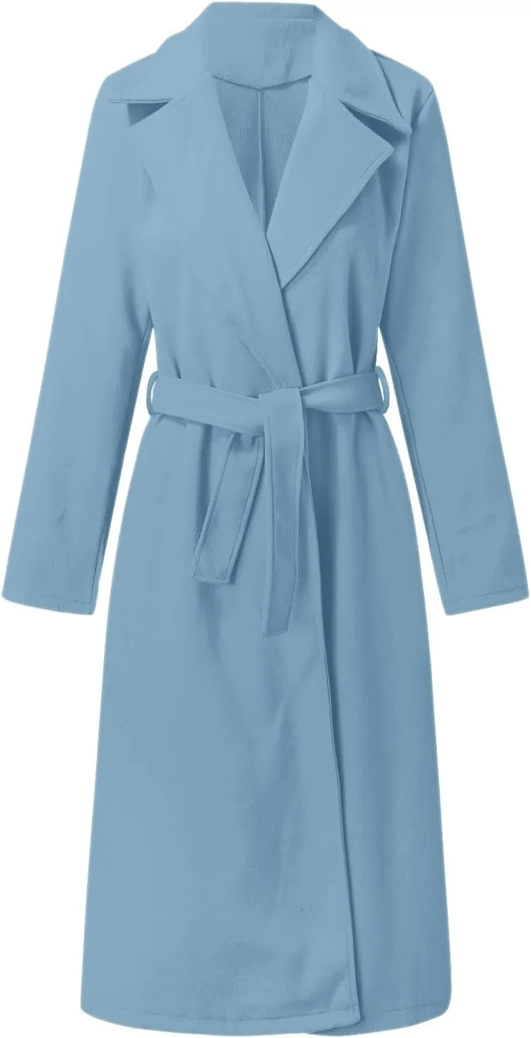 Fashion Trench Coat for Women 2025 Long Overcoat Work Casual Blazer Woolen Coats Fall Winter Cardigan Jackets