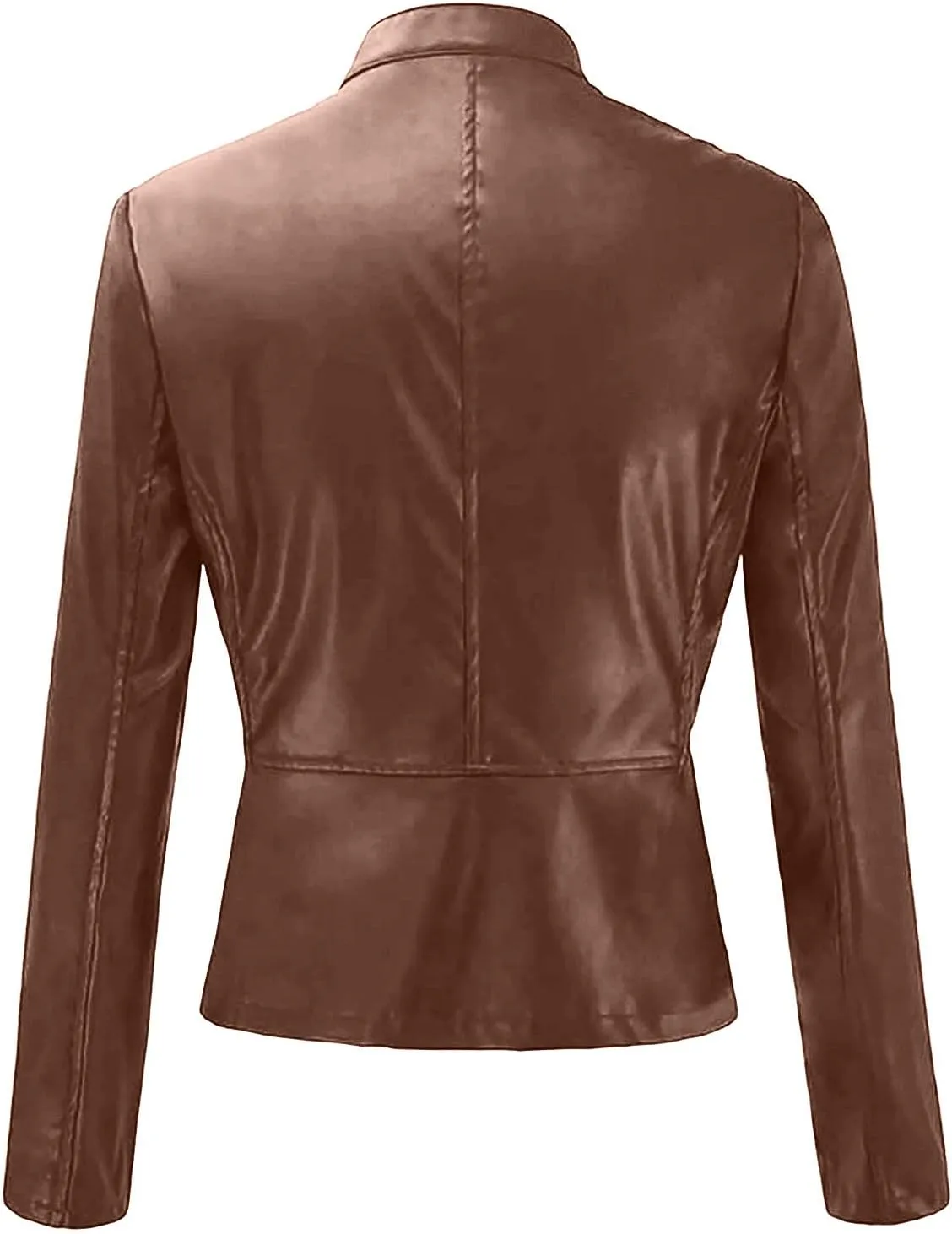 Faux Leather Jacket for Women 2025 Trendy Lightweight Coat Zipper Long Sleeve Outerwear Plus Size Casual Jacket