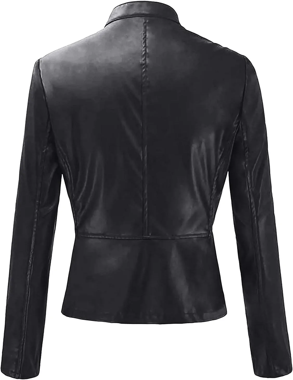 Faux Leather Jacket for Women 2025 Trendy Lightweight Coat Zipper Long Sleeve Outerwear Plus Size Casual Jacket
