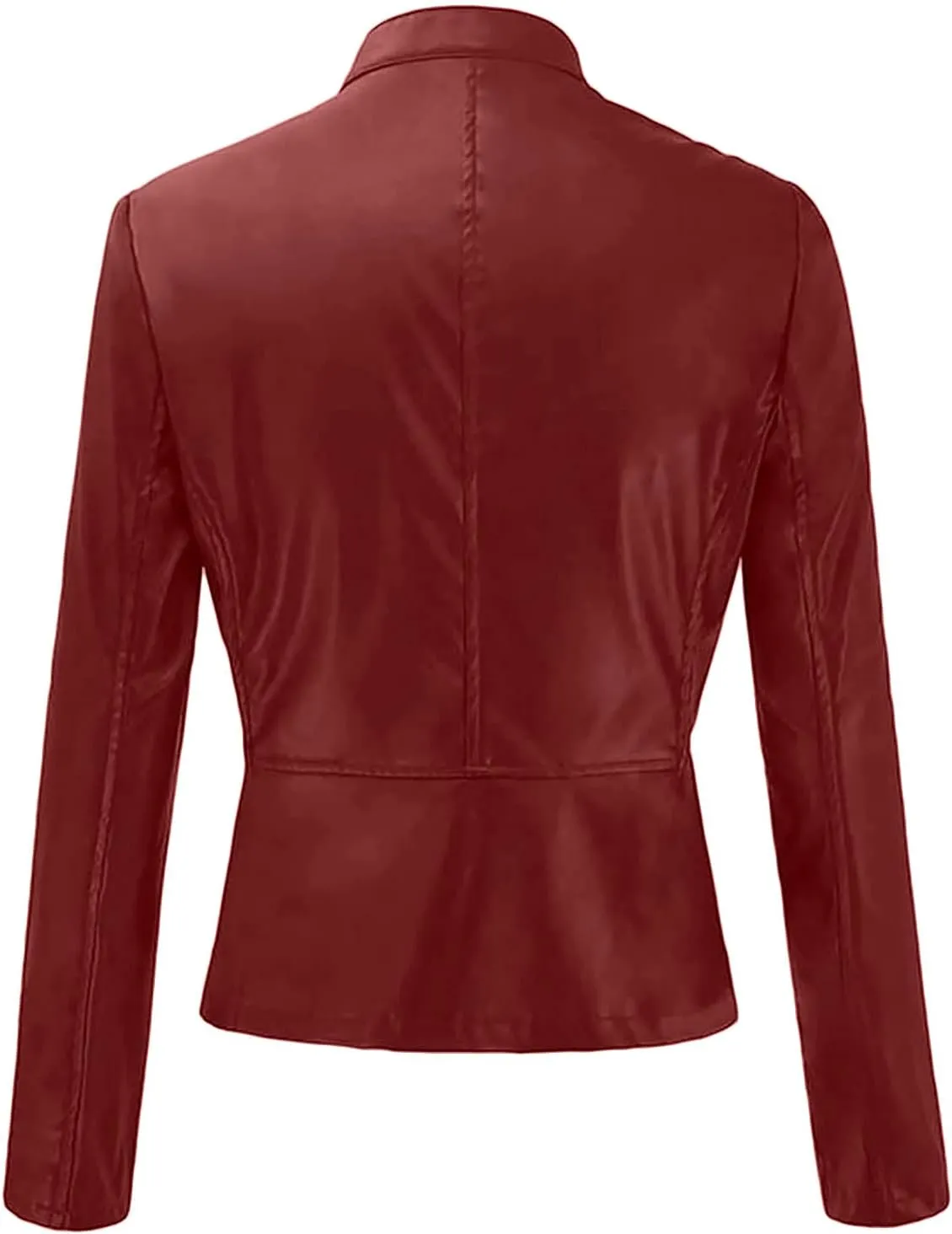 Faux Leather Jacket for Women 2025 Trendy Lightweight Coat Zipper Long Sleeve Outerwear Plus Size Casual Jacket