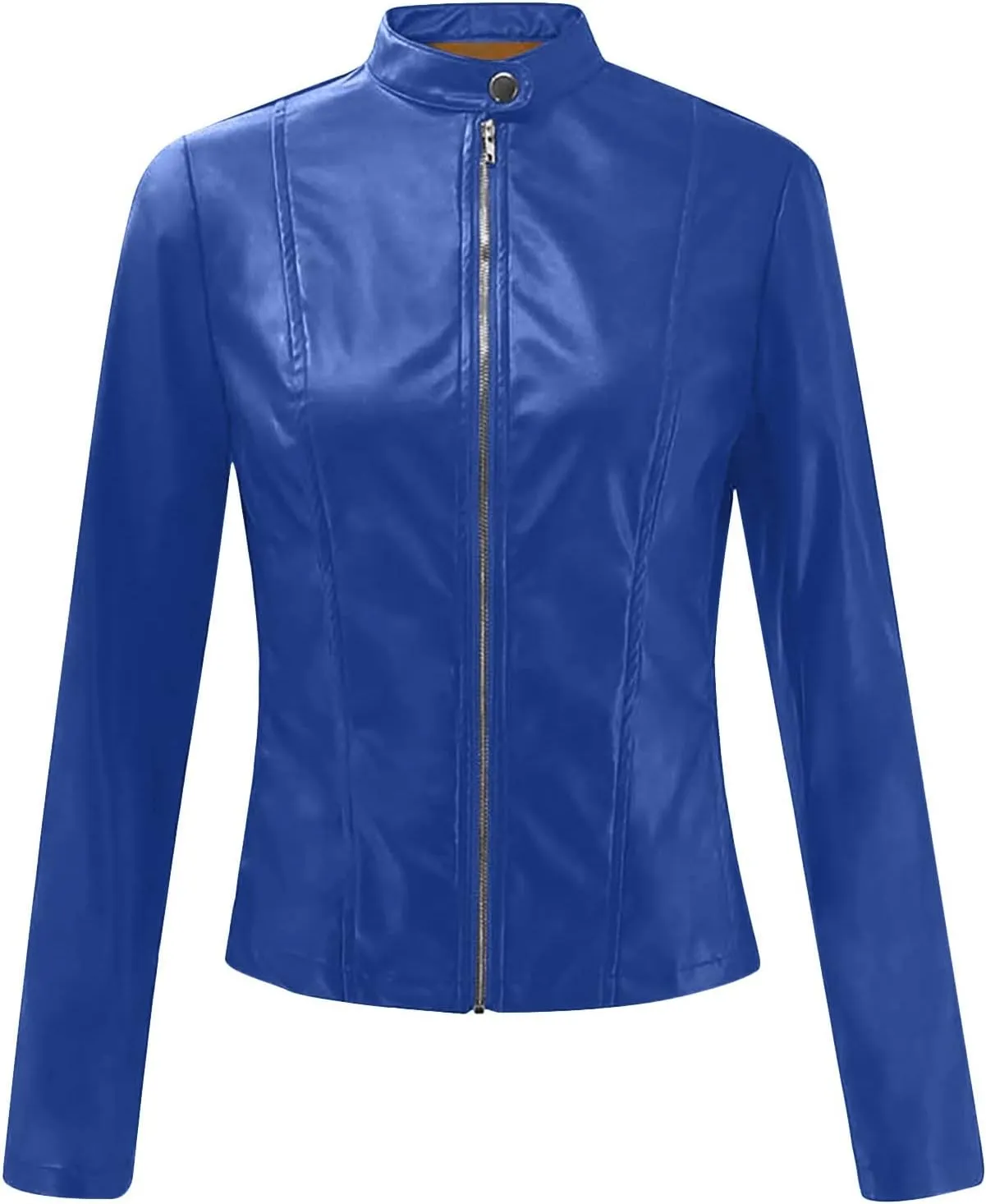 Faux Leather Jacket for Women 2025 Trendy Lightweight Coat Zipper Long Sleeve Outerwear Plus Size Casual Jacket